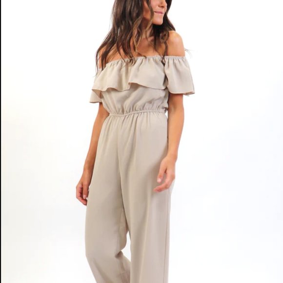 Thursday’s Off Shoulder Ruffle Jumpsuit - Picture 1 of 5
